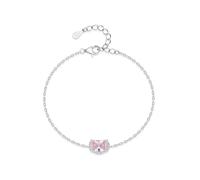 KnSam Echt Gold Armband Frauen Weißgold Au585 14 Karat, Damen Armbänder Klassiker 4 Klaue mit Morganite Hellrosa Ovalschliff, Armreifen Moissanit 14K Gold, 17+5cm