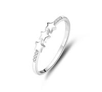 KnSam Echt Gold Diamantring Weißgold 18 Karat Au750, Stern Partnerringe mit Diamant, 18K Gold Hochzeitsring, Gr.60 (19.1)