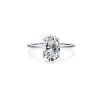 KnSam Echt Gold Freundschaftsringe 375 Weißgold, Klassiker Diamantring mit Labor Erstellt Diamant Ovalschliff, 9K Trauringe, Gr.47 (15.0)