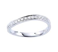 KnSam Echt Gold Schmuck 18K Au750 Weißgold Hochzeitsring, 0.19ct Labor Erstellt Diamant Diamantring Klassiker Rundschliff Weiß, Ring Gold 750, Gr.48 (15.3)