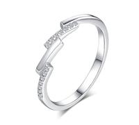 KnSam Echt Gold Schmuck 9K/14K/18K Weißgold Partnerringe, Unregelmäßig Eheringe mit Diamant, Trauringe Weiß Gold Au 375/585/750, Gr.47-65