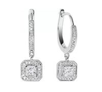 KnSam Echt Gold Schmuck Weißgold 18K Au750 Creole Hoop, 0.3ct Labor Erstellt Diamant Ohrringe Weihnachten Klassiker Prinzessschliff Weiß, Schmuck Damen Ohrringe Gold 750