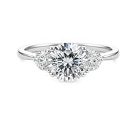 KnSam Echt Goldschmuck Freundschaftsringe 950 Platinum, Verlobungsring Klassiker mit Moissanit, Ring PT950, Gr.54 (17.2)