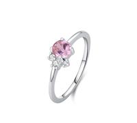 KnSam Echt Pärchen Ringe 9 Karat Weißgold, Elegant 4 Klaue Hochzeitsring mit Labor Erstellt Saphir Rose, Au375 Gold Verlobungsring Moissanit, Gr.47 (15.0)