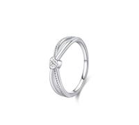 KnSam Echt Schmuck 14 Karat Weißgold Au585 Hochzeitsring, Verdreht Linien Herz Verlobungsring mit Labor Erstellt Diamant Herzschliff, Pärchen Ringe Gold 585, Gr.53 (16.9)