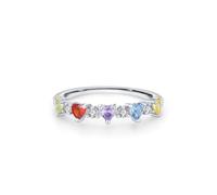 KnSam Echt Schmuck Antragsring Weißgold 14K Au585, Trauringe Klassiker Herz mit Amethyst Lila Herzschliff, Verlobungsring Moissanit 14K, Gr.52 (16.6)