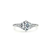 KnSam Echt Schmuck Antragsring Weißgold 18K Au750, Klassiker Zierlich Trauringe mit Moissanit, Au750 Gold Hochzeitsring Labor Erstellt Diamant, Gr.51 (16.2)