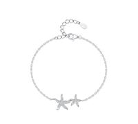 KnSam Echt Schmuck Armband Frauen Au750 Weißgold, Damen Armbänder Kette Seestern mit Diamant, Armbänder 18K, 19+3cm