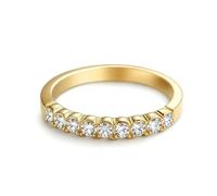 KnSam Echt Schmuck Partnerringe Au 375/585/750 Weißgold, Schmal Pärchen Ringe mit Labor Erstellt Diamant, Weiß Gold 9K/14K/18K Hochzeitsring, Gr.47-65