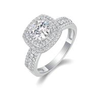 KnSam Echt Schmuck Partnerringe Weißgold 9 Karat 375, Hochzeitsring Klassiker mit Labor Erstellt Diamant, Trauringe 9K Gold, Gr.61 (19.4)