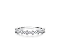 KnSam Echt Schmuck Trauringe Weißgold 750 18K, Geometrisch Partnerringe mit Labor Erstellt Diamant, Gold 750 Diamantring, Gr.49 (15.6)