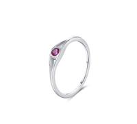 KnSam Echt Weißgold 9K Eheringe, Zierlich Partnerringe mit Rose Saphir Rose Rot, Trauringe Au375 Gold, Gr.53 (16.9)