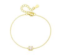 KnSam Echte Goldschmuck Armreif Damen 14 Karat Gold 585, Armband Frau Schlicht Dünn mit Labor Erstellt Diamant, Armreif 14K Gelbgold, 20+3cm
