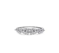 KnSam Echter Schmuck Weißgold 18 Karat Au750 Pärchen Ringe, Klassiker Zierlich Diamantring mit Moissanit Tropfenschliff, Labor Erstellt Diamant Partnerringe Gold 750, Gr.54 (17.2)