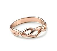 KnSam Echtes Eheringe 14K Rose Gold Au585, Trauringe Unendlichkeit Verdreht Rechteckschliff, Partnerringe 14K Rosegold, Gr.54 (17.2)