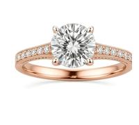 KnSam Echtes Hochzeitsring 14 Karat Rosegold 585, 4 Klaue Verlobungsring mit Moissanit, 585 Gold Eheringe, Gr.63 (20.1)