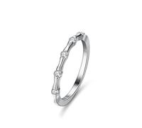 KnSam Echtgold Schmuck Partnerringe Au 375/585/750 Weißgold, Verlobungsring Zierlich mit Diamant, Freundschaftsringe Weiß Gold 9K/14K/18K, Gr.47-65