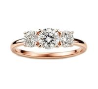 KnSam Echtschmuck 14 Karat Rosegold Au585 Diamantring, Zierlich Verlobungsring mit Labor Erstellt Diamant, Freundschaftsringe 14K Rosegold, Gr.53 (16.9)
