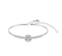 KnSam Echtschmuck Armreif Damen 14K 585 Gelbgold, Klassiker Zierlich Armband Frau Schlicht mit Labor Erstellt Diamant, Au585 Gold Armreifen Moissanit, 16+5cm
