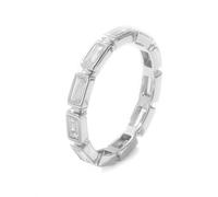 KnSam Echtschmuck Eheringe Weißgold Au 375/585/750, Diamantring Zierlich mit Labor Erstellt Diamant Baguetteschliff, Trauringe 9K/14K/18K Weiß Gold, Gr.47-65