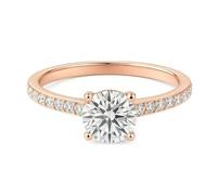 KnSam Echtschmuck Freundschaftsringe Rosegold 14 Karat, 4 Klaue Verlobungsring mit Moissanit, 585 Gold Ring, Gr.63 (20.1)