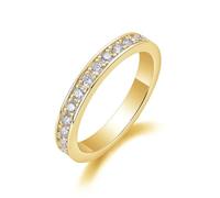 KnSam Echtschmuck Trauringe Au 375/585/750 Weiß Gold, Freundschaftsringe Zierlich mit Diamant, Ring Weißgold 9K/14K/18K, Gr.47-65