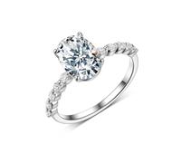 KnSam Echtschmuck Verlobungsring PT950 Platin, Antragsring Klassiker Zierlich mit Moissanit Ovalschliff, Bandringe Platin, Gr.53 (16.9)