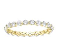 KnSam Gold Hochzeitsring 925 Sterling Silber, 2.5mm Ewigkeitsring Damenring mit Zirkonia, Damen Versprechen Ring, Gr.58 (18.5)