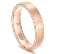 KnSam Gold Rose Ehering Herren Wolframstahl 5MM, Matte Klassiker Ring Verlobungsring Mann, Unisex Versprechen Ring, Gr.58 (18.5)