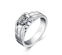 KnSam Hochzeitsring 18K Weißgold, Gitter Muster Klassiker Verlobungsring mit Labor Erstellt Diamant 0.6ct, Echte Goldschmuck Partnerringe Au750 Gold, Gr.56 (17.8)