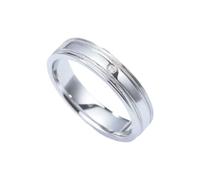 KnSam Partnerringe Weißgold 18K Echtes, 0.01ct Labor Erstellt Diamant Diamantring Klassiker Rundschliff Weiß, Ring Au750 Gold, Gr.65 (20.7)