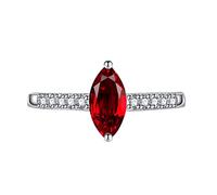 KnSam Ring Verlobung Damen, Klassiker Design Freundschaftsringe mit Marquise Zirkonia, Versilbert Ring