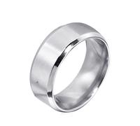 KnSam Ringe Herren 8MM, Edelstahl Partnerring Klassischer Band Gebürstet für Herren, Silber/Schwarz/Gold/Rose Gold