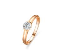 KnSam Rose Gold Au 375/585/750 Partnerringe Echt Schmuck, Solitär Freundschaftsringe mit Labor Erstellt Diamant, Eheringe 9K/14K/18K Rosegold, Gr.47-65