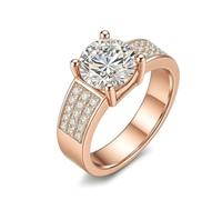 KnSam Rose Gold Au750 18 Karat Partnerringe Echt Goldschmuck, Klassiker Trauringe mit Moissanit, Eheringe 18K Rosegold, Gr.62 (19.7)