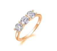 KnSam Rosegold 585 14 Karat Verlobungsring Echtschmuck, Zierlich Klassiker Partnerringe mit Moissanit, Freundschaftsringe Rosegold Au585, Gr.54 (17.2)