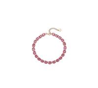 KnSam Schmuck 18 Karat Rosegold 750 Armbänder Damen, 6ct Rubin Armreifen Klassiker Ovalschliff Rose, Echte Goldschmuck Armreifen mit Moissanit Rose Gold Au750, 22CM