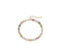 KnSam Schmuck Armband Charms 18 Karat 750 Rose Gold Echte Goldschmuck, 7ct Natürlicher Edelstein Armreifen Klassiker Ovalschliff Bunt, Armreifen mit Moissanit 18K Rosegold, 22CM