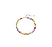 KnSam Schmuck Armreif Damen 18 Karat 750 Rosegold Echtschmuck, 8ct Natürlicher Edelstein Gliederarmband Damen Klassiker Ovalschliff Bunt, Armreifen mit Moissanit Rose Gold Au750, 22CM