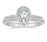 KnSam Silber Ring Damen Zart 925 Sterling Silber, Ewigkeitsring Verlobungsring Frau mit Zirkonia, Damen Eheringe und Verlobungsring, Gr.58 (18.5)