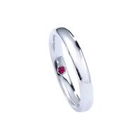 KnSam Verlobungsring PT950 Platinum Echte Goldschmuck, 0.02ct Rubin Pärchen Ringe Klassiker Rundschliff Rot, Ring Platin, Gr.54 (17.2)