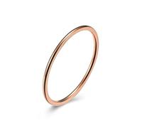 KnSam Verlobungsringe Herren Edelstahl, 1mm Schmal Eheringe Pärchenringe für Männer, Rose Gold, Gr.57 (18.1)
