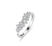KnSam Weiß Gold Au 375/585/750 Solitärring Echter Schmuck, Zierlich Pärchen Ringe mit Labor Erstellt Diamant, Trauringe 9K/14K/18K Weißgold, Gr.47-65