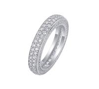 KnSam Weißgold 18K 750 Hochzeitsband Echter Schmuck, Reihe Verlobungsring mit Moissanit, Partnerringe Gold 750, Gr.53 (16.9)