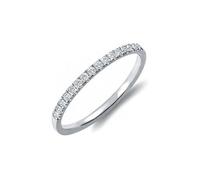 KnSam Weißgold 18K 750 Trauringe Echter Schmuck, Reihe Ewigkeitsring Memoirering Diamantring mit Labor Erstellt Diamant, Solitärring Au750 Gold, Gr.58 (18.5)