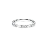 KnSam Weißgold 9K Trauringe Echtes, Zierlich Pärchen Ringe mit Diamant, Partnerringe Au375 Gold, Gr.57 (18.1)