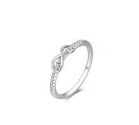 KnSam Weißgold Au750 18 Karat Hochzeitsring Echtes, Unendlichkeit Diamantring mit Labor Erstellt Diamant, Partnerringe Au750 Gold, Gr.51 (16.2)
