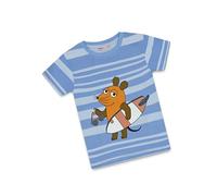 koaa Die Maus Surfer T-Shirt - Sendung mit der Maus, t-Shirt Kinder, t-Shirts für Jungen & mädchen, blaues Shirt mit Maus & Elefant, 104-128 (DE/NL/SE/PL, Numerisch, 110, Regular, Blau)