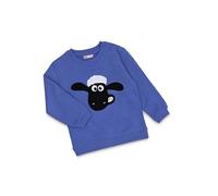 koaa Shaun das Schaf 'Smile' Kinder-Sweater - Blau, 100% Bio-Baumwolle, Kids Sweater, Pullover Jungen, mädchen Langarmshirt, 104-128 (DE/NL/SE/PL, Numerisch, 122, Regular, Blau)