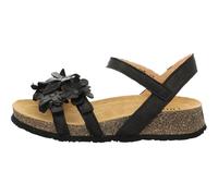 Think Sandale Koak Damen – chromfrei gegerbte, nachhaltige Leder-Blüten – Schwarz Größe 41
